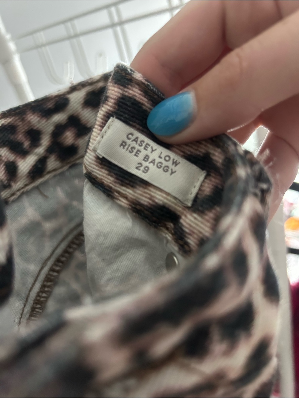 PacSun Pink & Black Leopard Print Cropped Wide-Leg Jeans - Picture 3 of 4